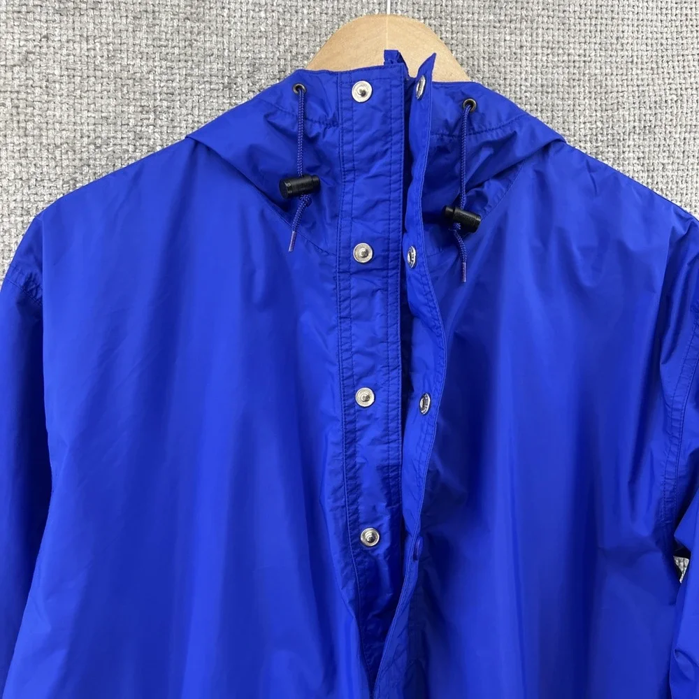 LL Bean Vintage Mens Small Gore-Tex Blue Anorak Nylon Windbreaker Hooded Outdoor
